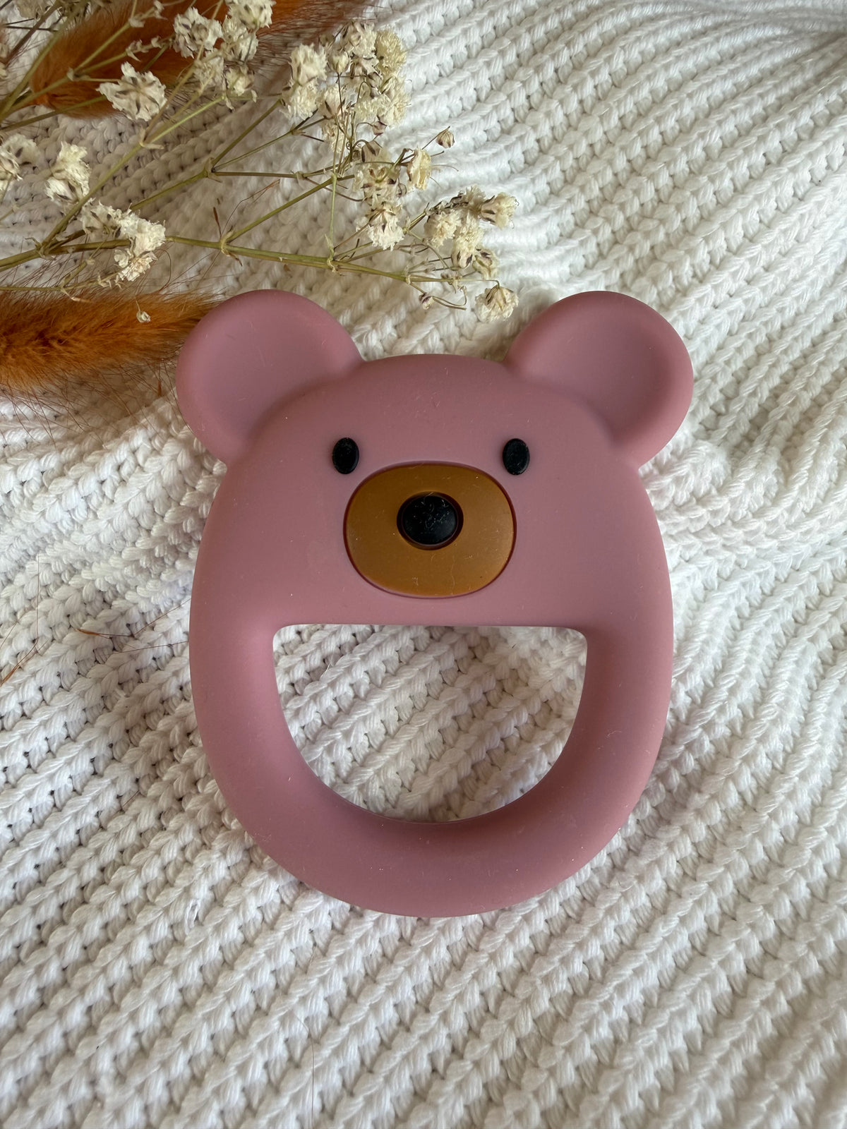 Jouet en silicone ours rose sucré