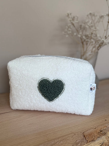 Trousse teddy coeur kaki