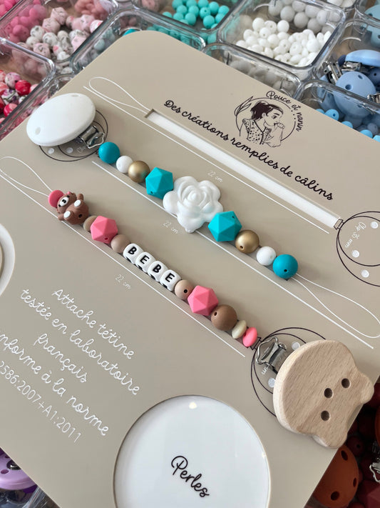 Attache tétine fil Fantaisie ( norme jouet)