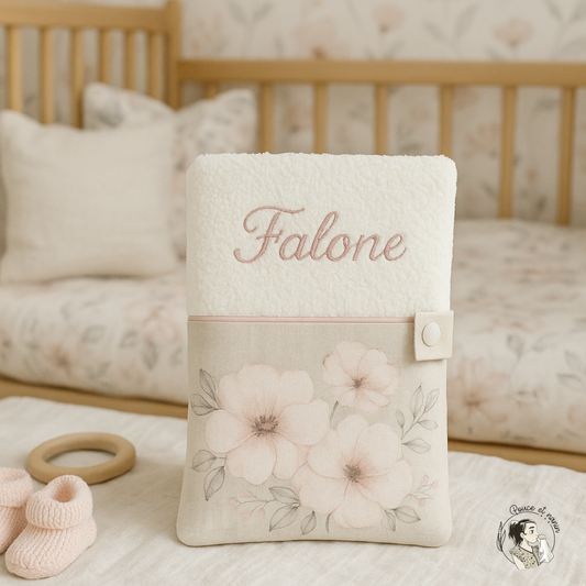 Protège carnet de santé personnalisé 2 tissus