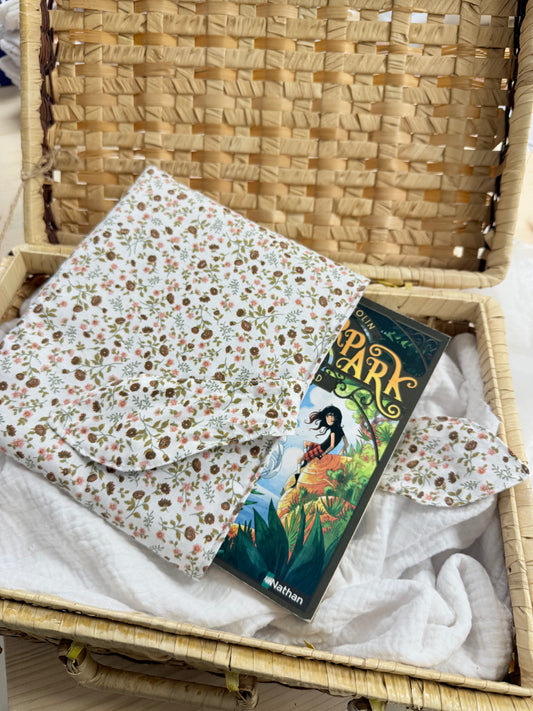 Pochette à livre poche fleurettes