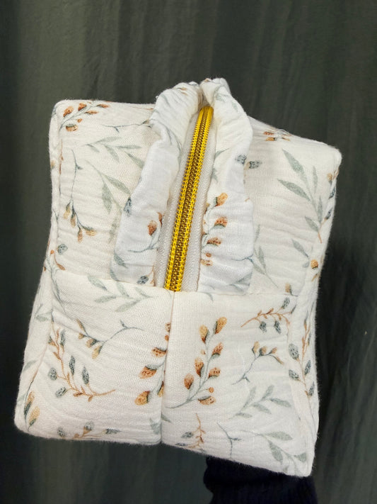 trousse feuillage vert et or