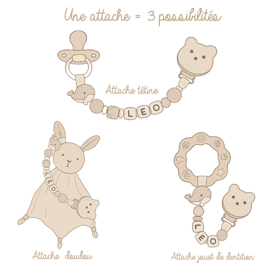 attache tétine ruban fantaisie norme jouet