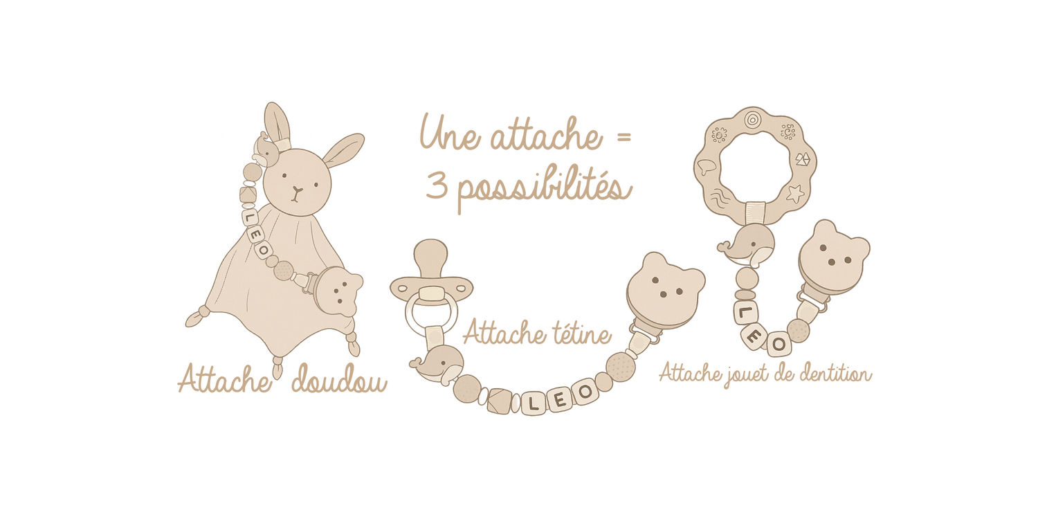 Les attaches tétine et accéssoires perlés