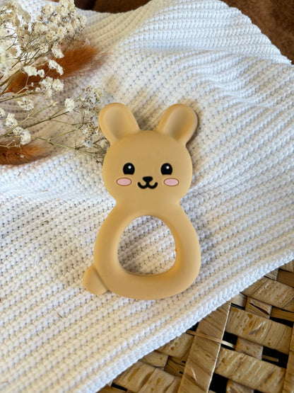Jouet en silicone lapin beige