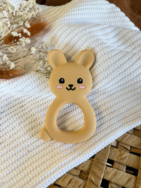 Jouet en silicone lapin beige