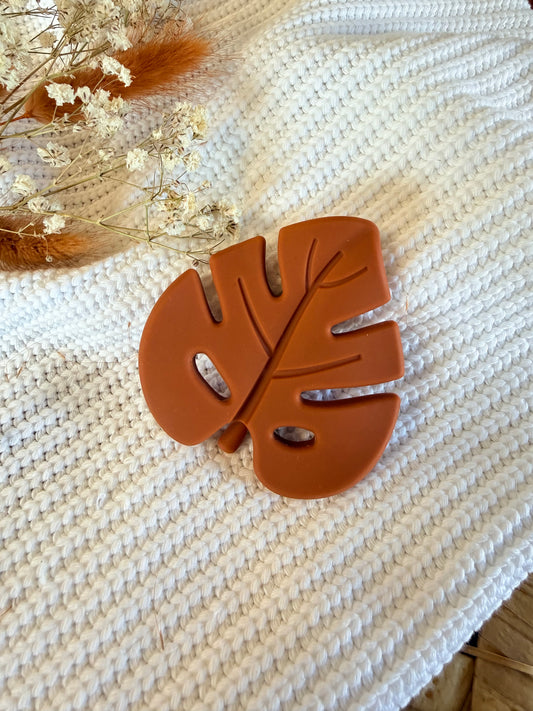 Jouet en silicone feuille terracotta
