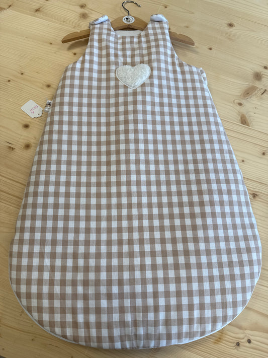 Gigoteuse 0-6 mois carreaux beige hiver