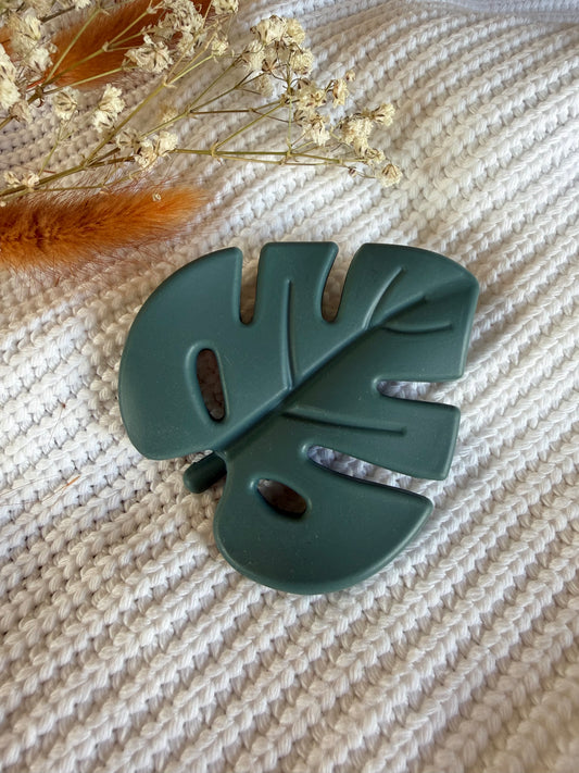 Jouet en silicone feuille bleu canard