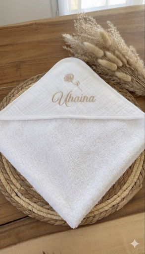 Cape de bain de Baptême personnalisée non doublée