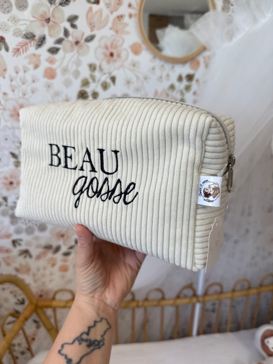 Trousse velour beige beau goss
