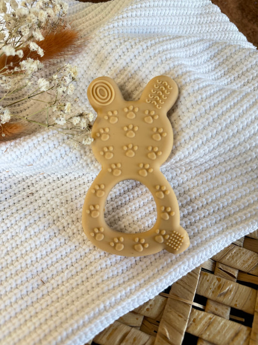 Jouet en silicone lapin beige