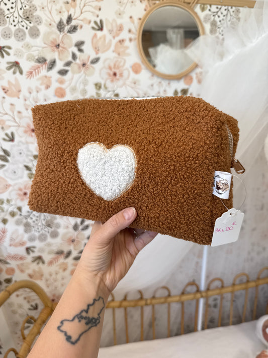 Trousse teddy cognac coeur
