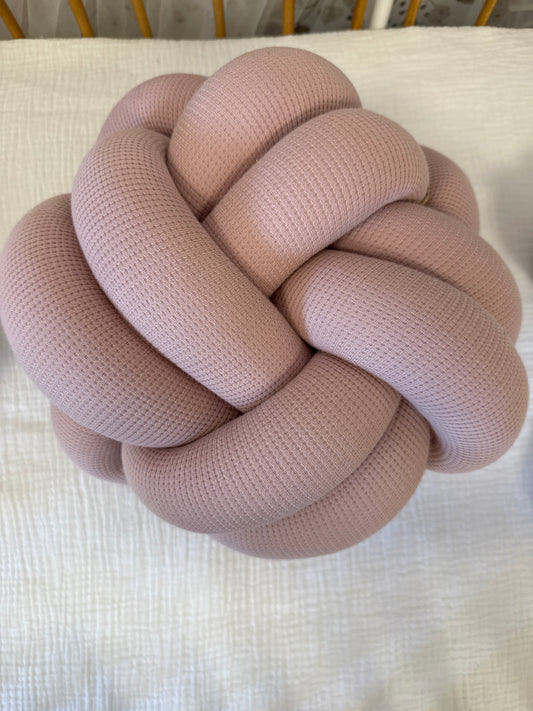 coussin noeud gaufré nude rose
