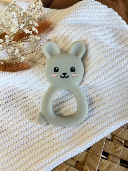 Jouet en silicone lapin gris