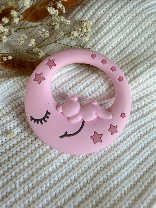 Jouet en silicone lune rose