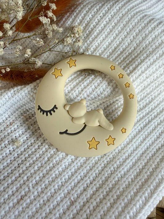 Jouet en silicone lune beige