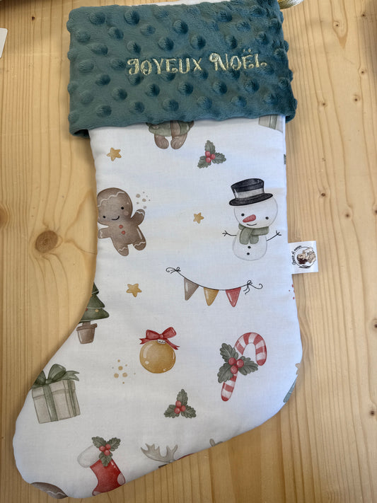 Chaussette de noel  verte