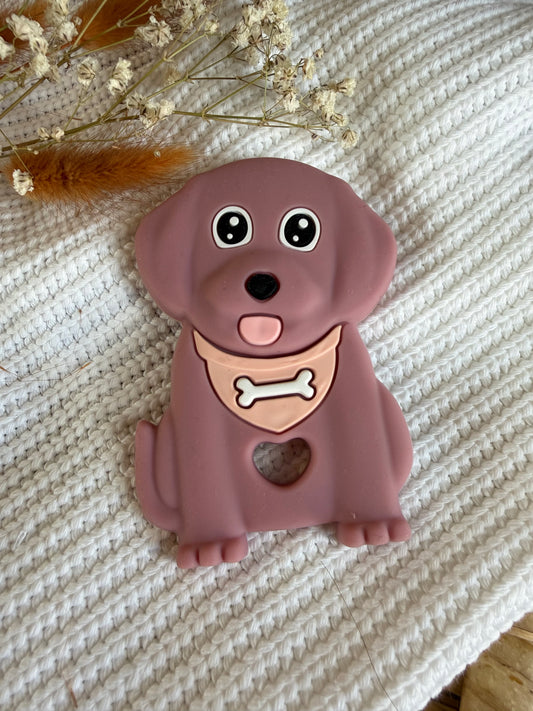 Jouet en silicone chien rose sucré