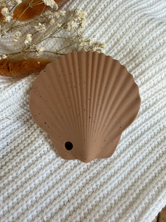 Jouet en silicone coquillage vieux rose