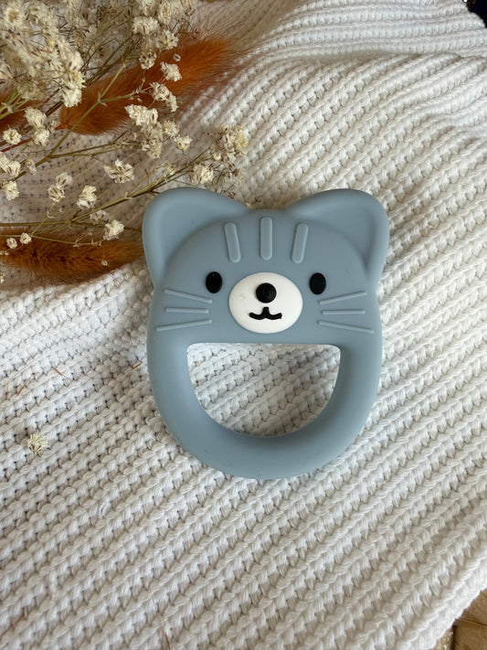 Jouet en silicone chat bleu
