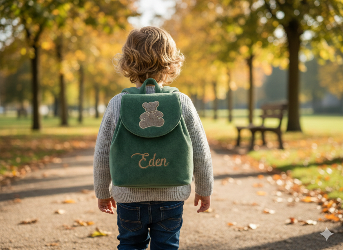 Sac à dos ours brodé
