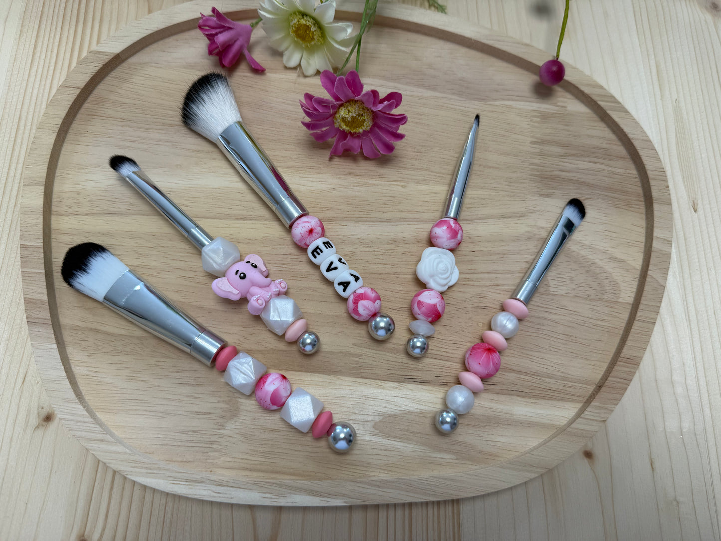 Pinceaux personnalisé 5 pièces argent